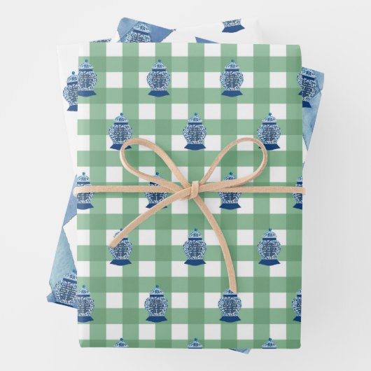 Hand Painted Blue and White Ginger Jar Geschenkpapier Set (Beispiel)