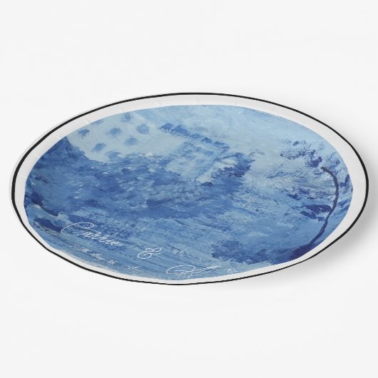 Hand Painted Blue Willow Ginger Jars Toile Pappteller (Schrägansicht)