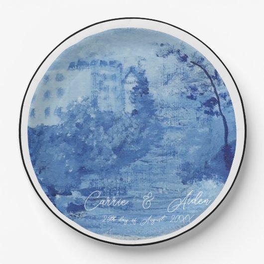 Hand Painted Blue Willow Ginger Jars Toile Pappteller (Vorderseite)