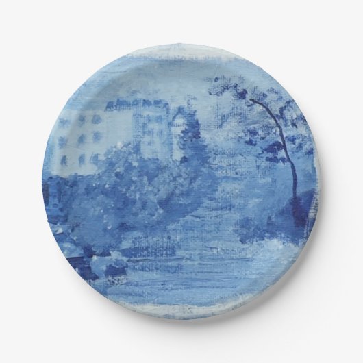 Hand Painted Blue Willow Ginger Jars Toile Pappteller (Vorderseite)