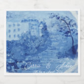 Hand Painted Blue Willow Ginger Jars Toile Schaumweinetikett (Einzelnes Label)