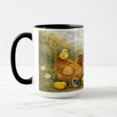 Hand-Painted Chicken & Chicks and Rooster Mug Tasse (Links)
