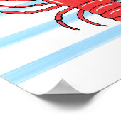 Hand-Painted Coastal Mediterranean Lobster Art Poster (Ecke)