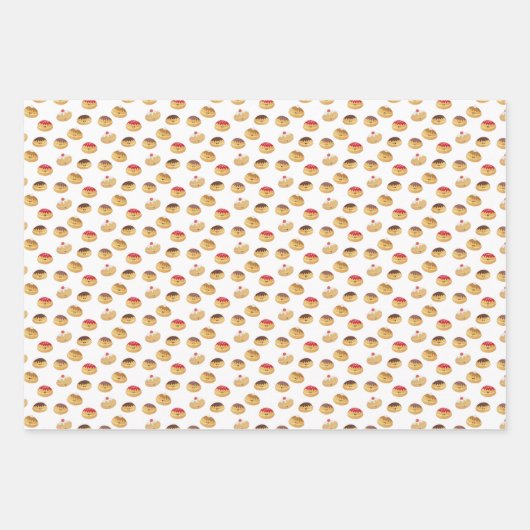 Hand Painted cute and fun Hannukah patterned Geschenkpapier Set (Vorderseite 2)