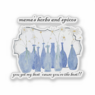 Hand Painted Daisy Rosemary Jar Bottle Aufkleber