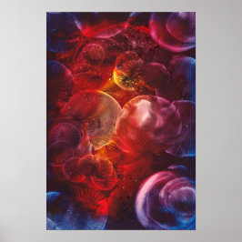 Hand Painted Deep Space Fantasy Painting Poster