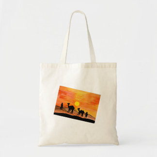 Hand-painted Desert Sunset Camel Tote Bag Tragetasche