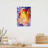 Hand Painted Fantasy Floral Art Glowing Abstract Poster (Küche)