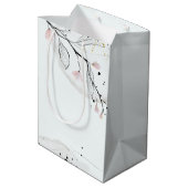 Hand Painted Floral Wedding Jubiläum Danke Mittlere Geschenktüte (Rückseite Schrägansicht)