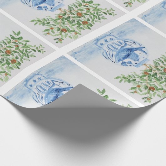 Hand Painted Ginger Jar Orange Tree Geschenkpapier (Ecke)