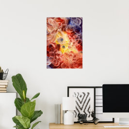 Hand Painted Gouache Floral Abstract Poster
