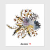 Hand-Painted Graphite Florals in Purple  Aufkleber (Blatt)