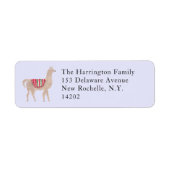 Hand-Painted Llama Farm Blue Return Address Label (Vorne)