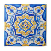 Hand-Painted Majolica Pattern Fliese (Vorderseite)