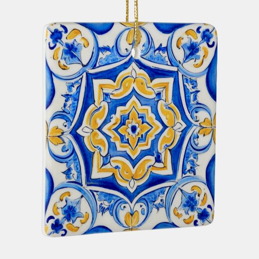 Hand-Painted Majolica Pattern Keramikornament (Rechts)