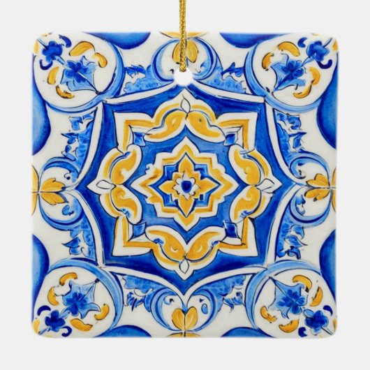 Hand-Painted Majolica Pattern Keramikornament (Rückseite)