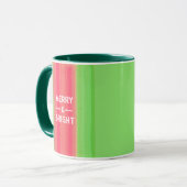 Hand Painted Merry and Bright Green and Red Tasse (Vorderseite Links)