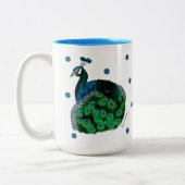 Hand-painted Peafowl Mug Zweifarbige Tasse (Links)