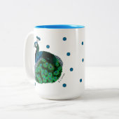 Hand-painted Peafowl Mug Zweifarbige Tasse (Vorderseite Links)