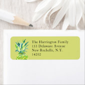 Hand-Painted Pineapple Chartreuse Return Address  (Insitu)