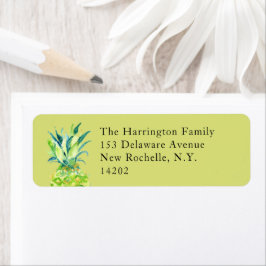 Hand-Painted Pineapple Chartreuse Return Address 
