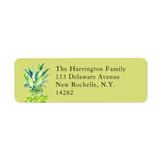 Hand-Painted Pineapple Chartreuse Return Address  (Vorne)