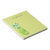 Hand-Painted Pineapple Green Grocery List       Notizblock (angewinkelt)