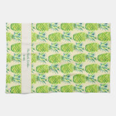 Hand-Painted PIneapple Personalized Buttercream Geschirrtuch (Horizontal)