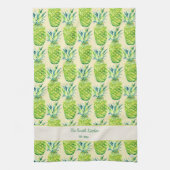 Hand-Painted PIneapple Personalized Buttercream Geschirrtuch (Vertikal)