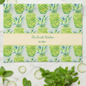 Hand-Painted PIneapple Personalized Watercolor Geschirrtuch (Gefaltet)