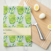 Hand-Painted PIneapple Personalized Watercolor Geschirrtuch (Viertel Falte)