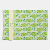 Hand-Painted PIneapple Personalized Watercolor Geschirrtuch (Horizontal)