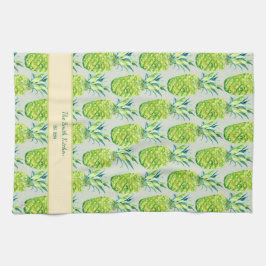 Hand-Painted PIneapple Personalized Watercolor Geschirrtuch