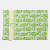 Hand-Painted PIneapple Personalized Watercolor Geschirrtuch (Horizontal)