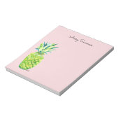 Hand-Painted Pineapple Pink Grocery List       Notizblock (Rotiert)