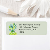 Hand-Painted Pineapple Sage Green Return Address (Insitu)