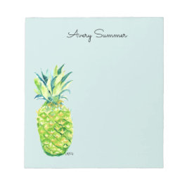 Hand-Painted Pineapple Sea Foam Grocery List       Notizblock