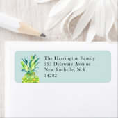 Hand-Painted Pineapple Soft Aqua Return Address  (Insitu)
