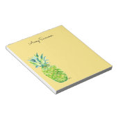 Hand-Painted Pineapple Yellow Grocery List       Notizblock (angewinkelt)