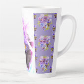 Hand Painted Purple Iris Irises floral Latte Mug Milchtasse (Rechts)