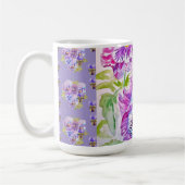 Hand Painted Purple Pansy Pansies floral Latte Mug Kaffeetasse (Links)