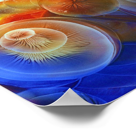 Hand Painted Rainbow Bubble Abstract Art Poster (Ecke)