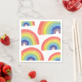 Hand Painted Rainbow Napkins Serviette (Beispiel)