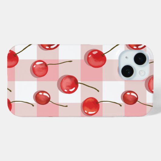 Hand-Painted Red Cherries Seamless Pattern Case-Mate iPhone Hülle (Rückseite (Horizontal))