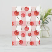 Hand-Painted Red Cherries Seamless Pattern Einladung (Stehend Vorderseite)