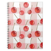 Hand-Painted Red Cherries Seamless Pattern Notizblock (Vorderseite)
