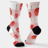 Hand-Painted Red Cherries Seamless Pattern Socken (Gewinkelt)