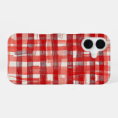 Hand-Painted Red Plaid Phone Case iPhone 16 Hülle (Rückseite (Horizontal))