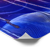 Hand Painted Red Yellow Blue Dripping Abstract Art Poster (Ecke)