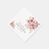 Hand-painted Rose Florals Baby Shower Serviette (Ecke)